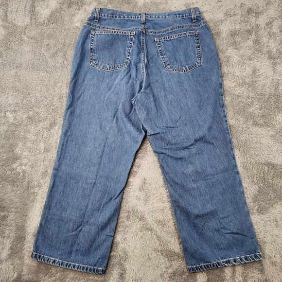 Lands End Jeans Womens 14 Blue Straight Denim 100% Cotton Medium Wash Casual - Picture 6 of 16